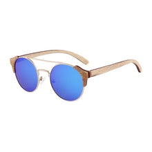 Load image into Gallery viewer, Retro Round Wood Sunglasses