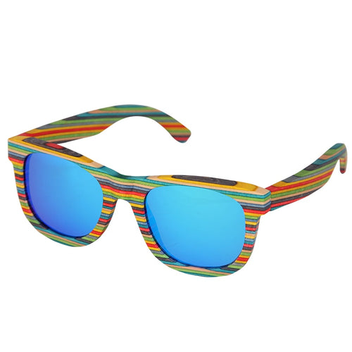Retro Handmade Colored wooden frame sunglasses