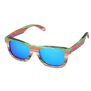 Vintage multicolor Bamboo Polarized sunglasses