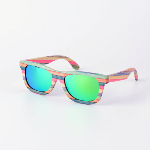 Vintage multicolor Bamboo Polarized sunglasses